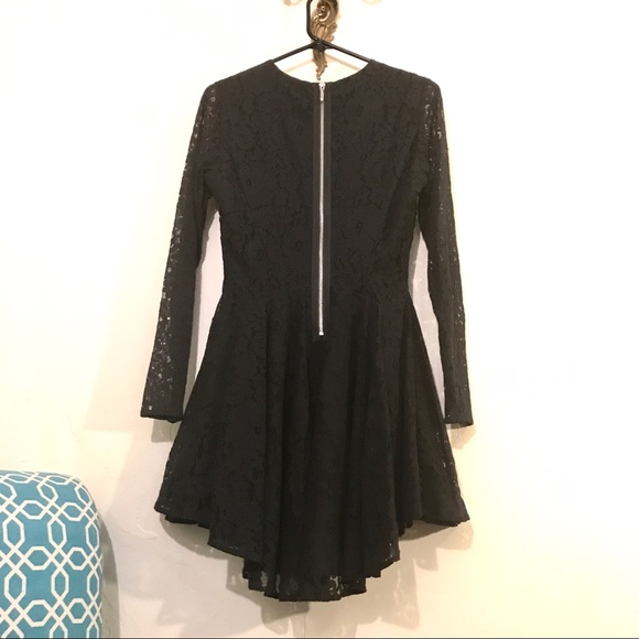 H&M - NWOT - Black Lace Long Sleeve Circle Dress - SIZE: 6 - Picture 8 of 10